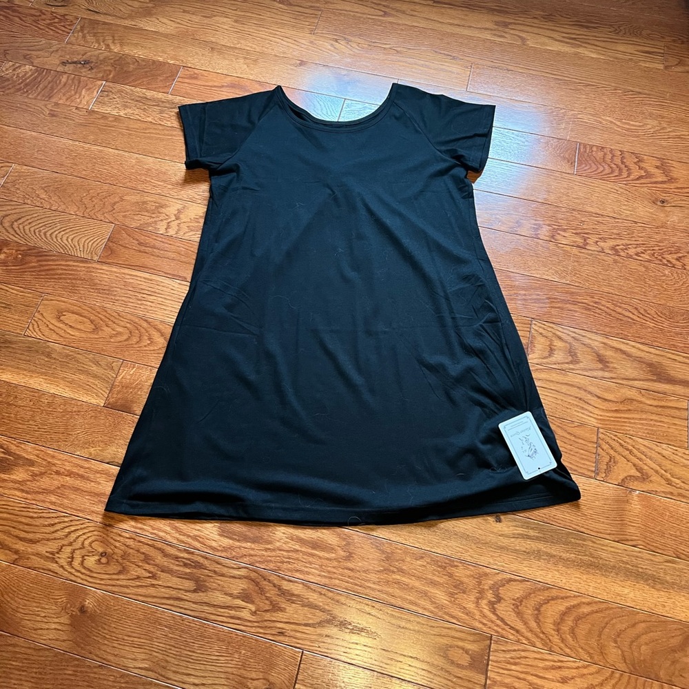 NWT! Master Queen Black half Sleeve A-line shift dress with pockets